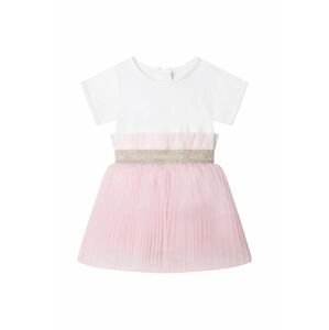 Dievčenské šaty Karl Lagerfeld ružová farba, mini, áčkový strih