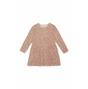 Dievčenské bavlnené šaty Konges Sløjd ružová farba, mini, áčkový strih