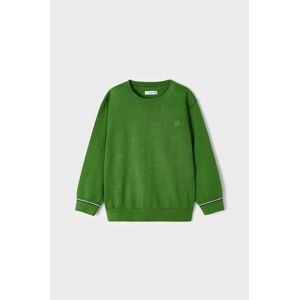 Detský bavlnený sveter Mayoral zelená farba, tenký