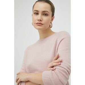 Kašmírový sveter Weekend Max Mara dámsky, ružová farba, tenký