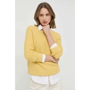 Bavlnený sveter Weekend Max Mara dámsky, žltá farba, tenký