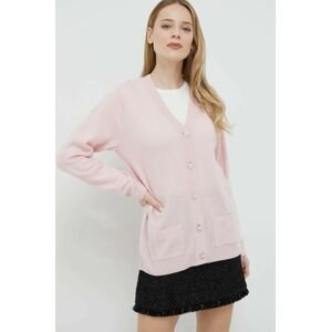 Kašmírový sveter Custommade dámsky, ružová farba, tenký