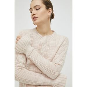 Vlnený sveter Ivy Oak dámsky, ružová farba