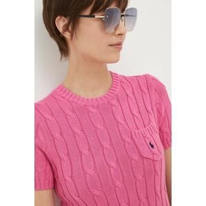 Bavlnený sveter Polo Ralph Lauren ružová farba