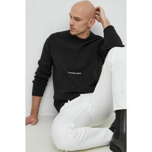 Bavlnený sveter Calvin Klein Jeans čierna farba