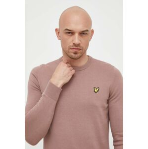 Bavlnený sveter Lyle & Scott ružová farba, tenký