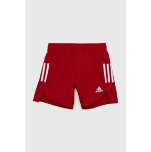 Detské krátke nohavice adidas Performance CONDIVO21 SHOY červená farba, nastaviteľný pás