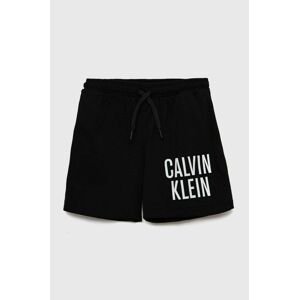 Detské bavlnené šortky Calvin Klein Jeans čierna farba, nastaviteľný pás