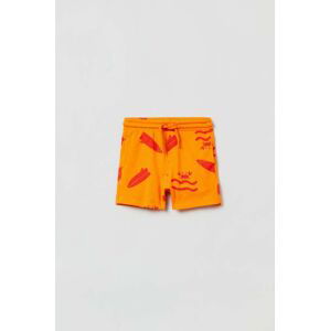 Detské bavlnené šortky OVS oranžová farba