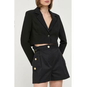 Bavlnené šortky Elisabetta Franchi čierna farba, jednofarebné, vysoký pás