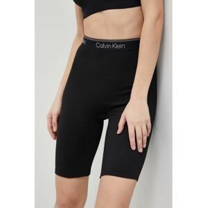 Tréningové šortky Calvin Klein Performance CK Athletic čierna farba, jednofarebné, vysoký pás