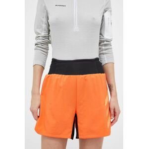 Športové krátke nohavice adidas TERREX Agravic dámske, oranžová farba, s potlačou, vysoký pás