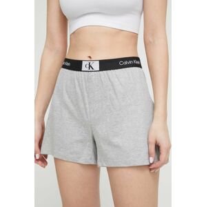 Bavlnené šortky Calvin Klein Underwear šedá farba, s potlačou, vysoký pás