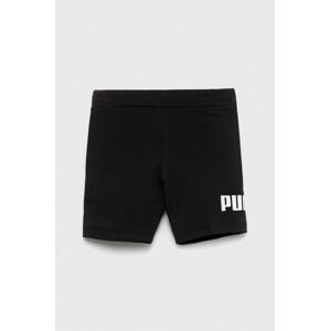 Detské krátke nohavice Puma ESS+ Logo Short Leggings G čierna farba, s potlačou