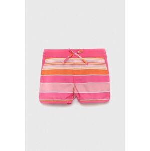 Detské krátke nohavice Columbia Sandy Shores Boardshort ružová farba, vzorované