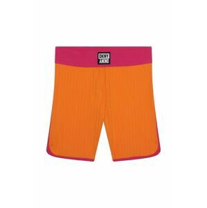 Detské krátke nohavice Dkny oranžová farba, s nášivkou