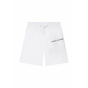 Detské bavlnené šortky Marc Jacobs biela farba, jednofarebné