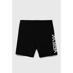 Detské krátke nohavice Vans CHALKBOARD LEGGING SHOR BLACK čierna farba, s potlačou