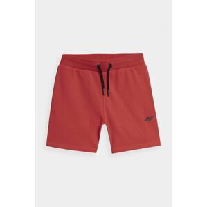 Detské krátke nohavice 4F červená farba, jednofarebné