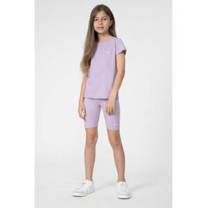 Detské krátke nohavice 4F fialová farba, jednofarebné