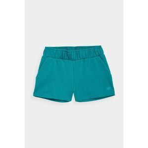 Detské krátke nohavice 4F zelená farba, jednofarebné