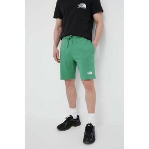 Bavlnené šortky The North Face zelená farba