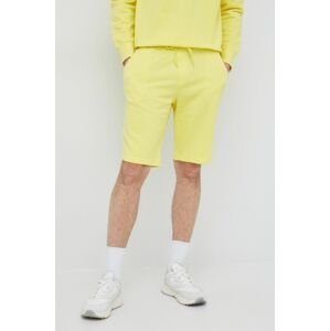 Bavlnené šortky United Colors of Benetton žltá farba