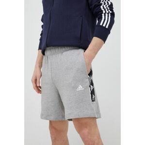 Bavlnené šortky adidas šedá farba, melanžové