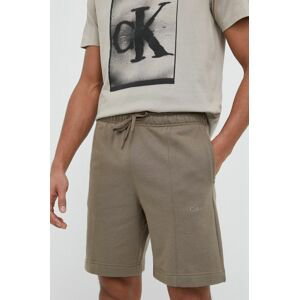 Tréningové šortky Calvin Klein Performance Essentials hnedá farba