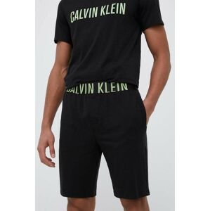 Pyžamové šortky Calvin Klein Underwear pánske, čierna farba, jednofarebná