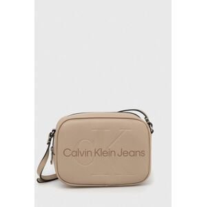 Kabelka Calvin Klein Jeans béžová farba