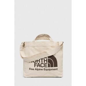 Bavlnená taška The North Face béžová farba