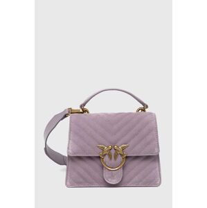 Semišová kabelka Pinko fialová farba