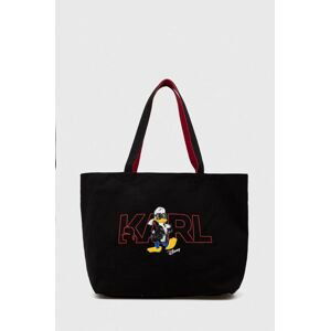 Obojstranná kabelka Karl Lagerfeld x Disney čierna farba