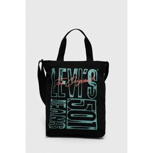 Bavlnená taška Levi's čierna farba