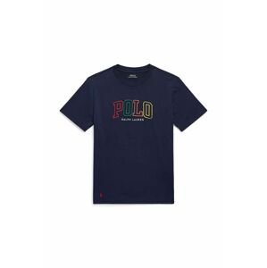 Detské bavlnené tričko Polo Ralph Lauren tmavomodrá farba, s nášivkou