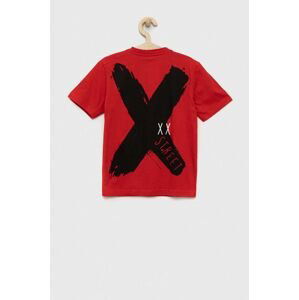 Detské bavlnené tričko Birba&Trybeyond červená farba, s potlačou