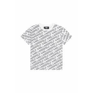 Detské bavlnené tričko Karl Lagerfeld šedá farba, vzorovaný