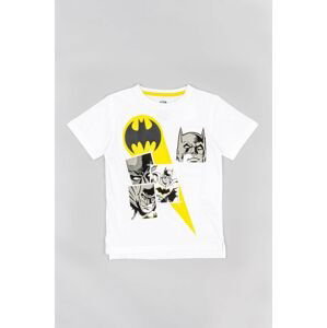 Obojstranné bavlnené tričko zippy x Batman biela farba, s potlačou