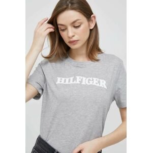 Bavlnené tričko Tommy Hilfiger šedá farba