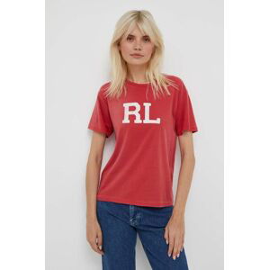 Bavlnené tričko Polo Ralph Lauren červená farba
