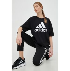 Bavlnené tričko adidas čierna farba