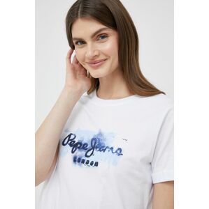 Bavlnené tričko Pepe Jeans biela farba