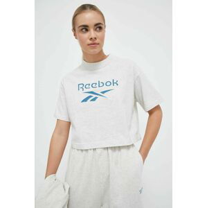 Bavlnené tričko Reebok Classic AE Big Logo Crop béžová farba