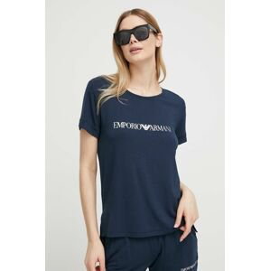 Plážové tričko Emporio Armani Underwear tmavomodrá farba