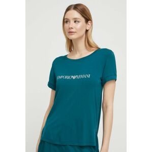 Plážové tričko Emporio Armani Underwear zelená farba