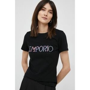 Tričko Emporio Armani dámsky, čierna farba