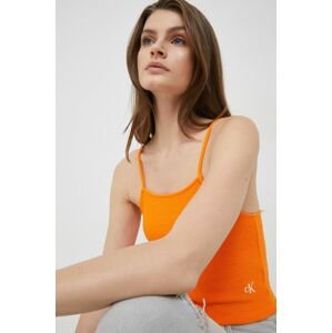 Top Calvin Klein Jeans dámsky, oranžová farba