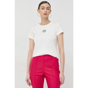 Bavlnené tričko Pinko béžová farba