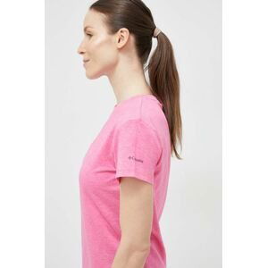 Športové tričko Columbia Sun Trek ružová farba